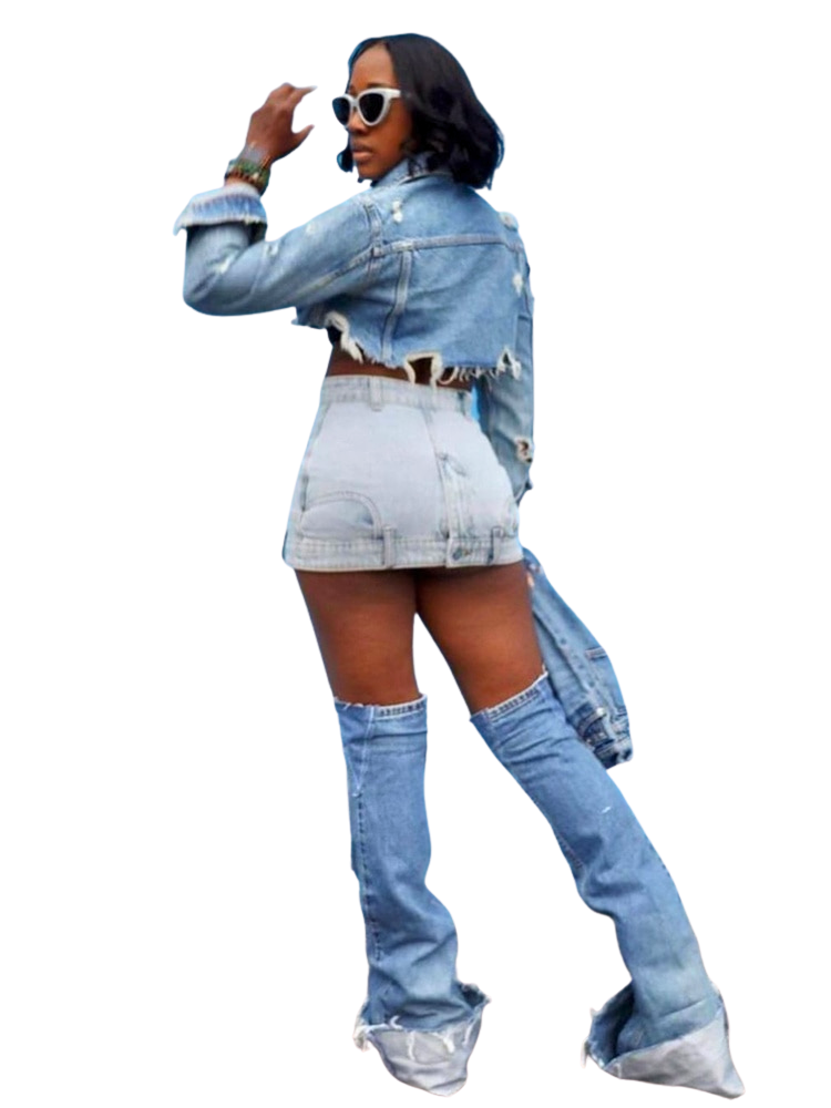 Kina Denim Classic High Waist Skirt