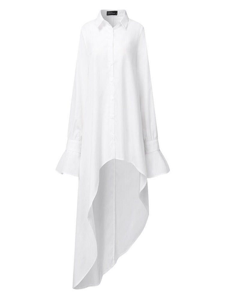 Irie Irregular Long Flounce Sleeve Blouse