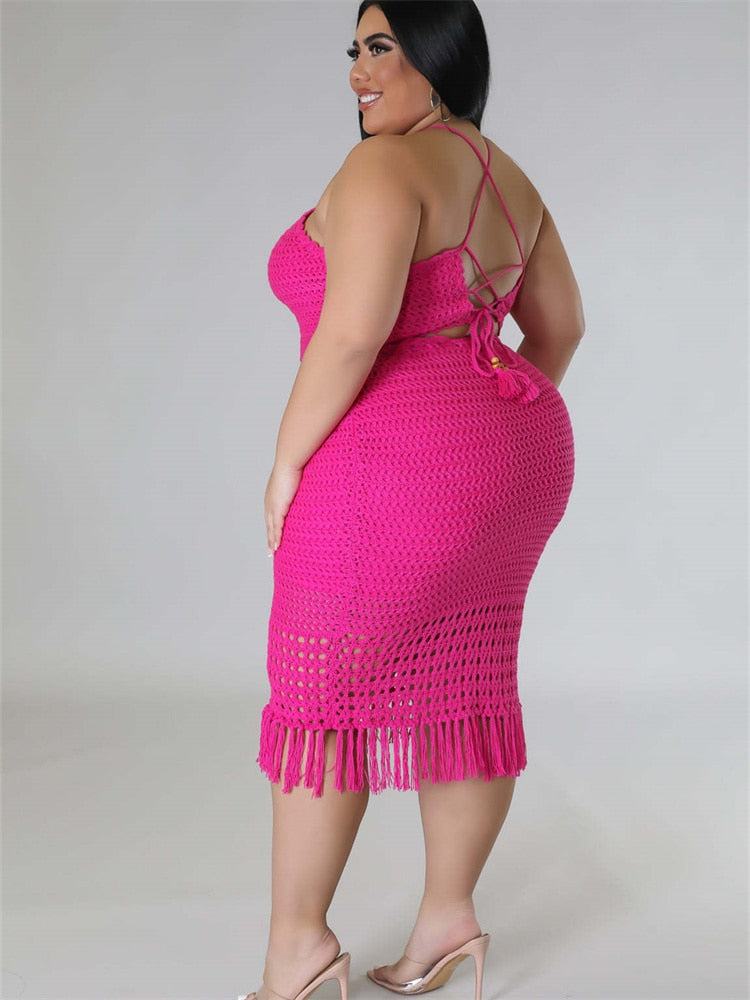 Wmstar Plus Size Skirts Sets Women 2 Piece Outfits Knitting Crop Top Maxi Skirt Wholesale Dropshipping