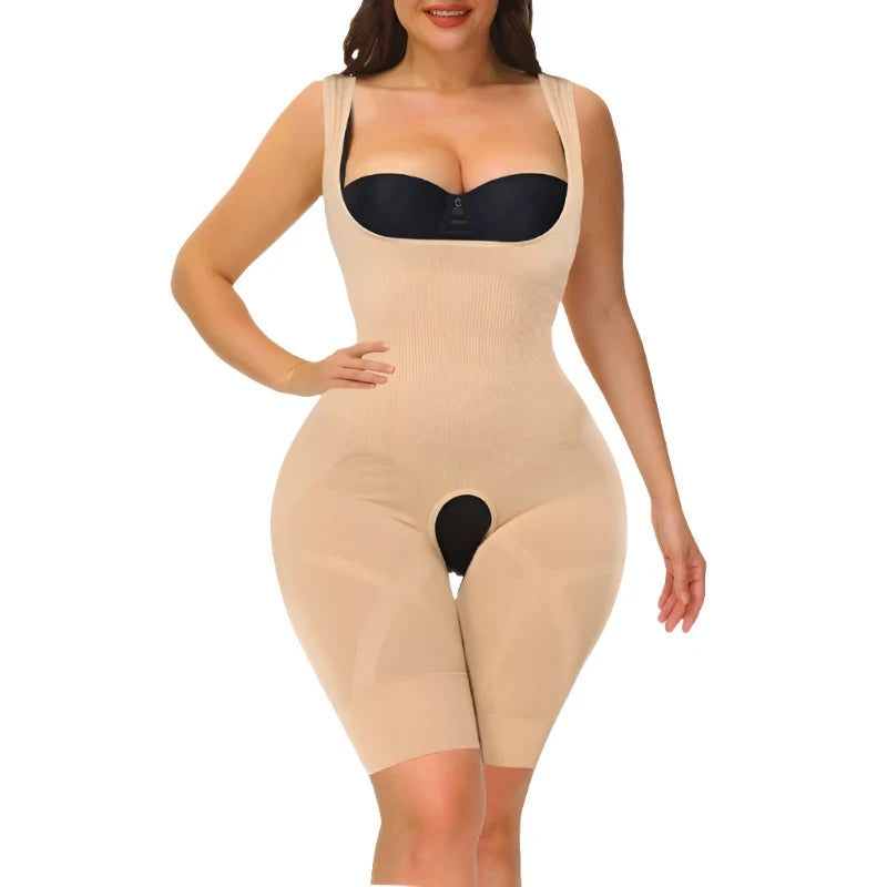 Compression Bodysuit Women Full Body Shapewear Tummy Control Butt Lifter Open Bust Body Shaper Thigh Slimmer