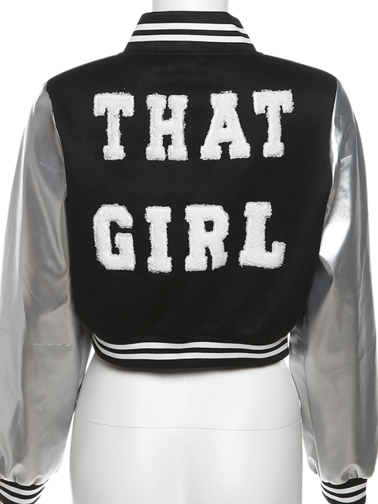 Tina Varsity Letter Short Jacket