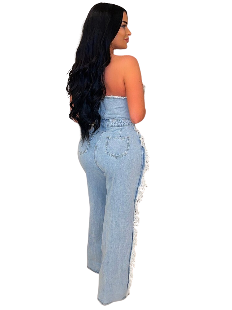 Kilea Distressed Denim Jumpsuit