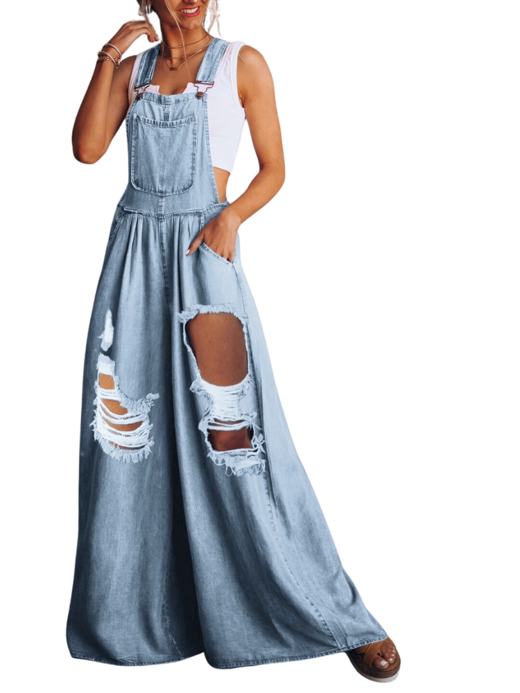 Sean Wide-Leg Denim Overalls