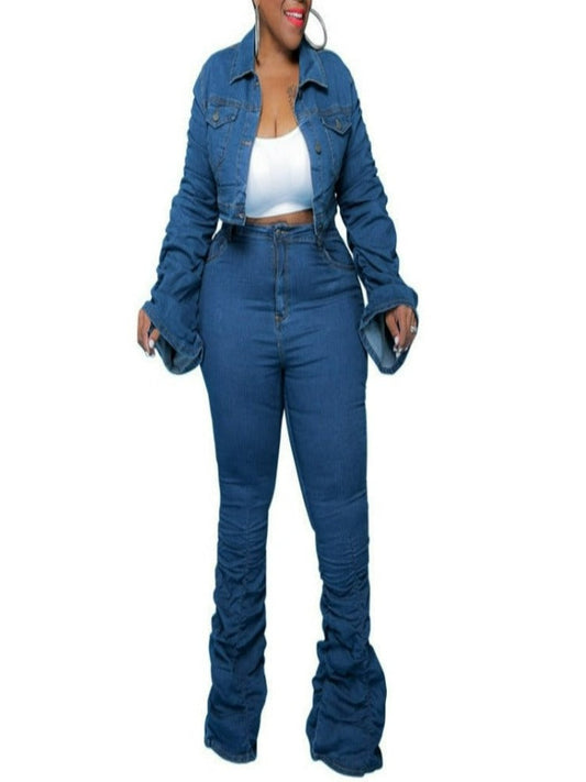 Debra Denim Plus Set