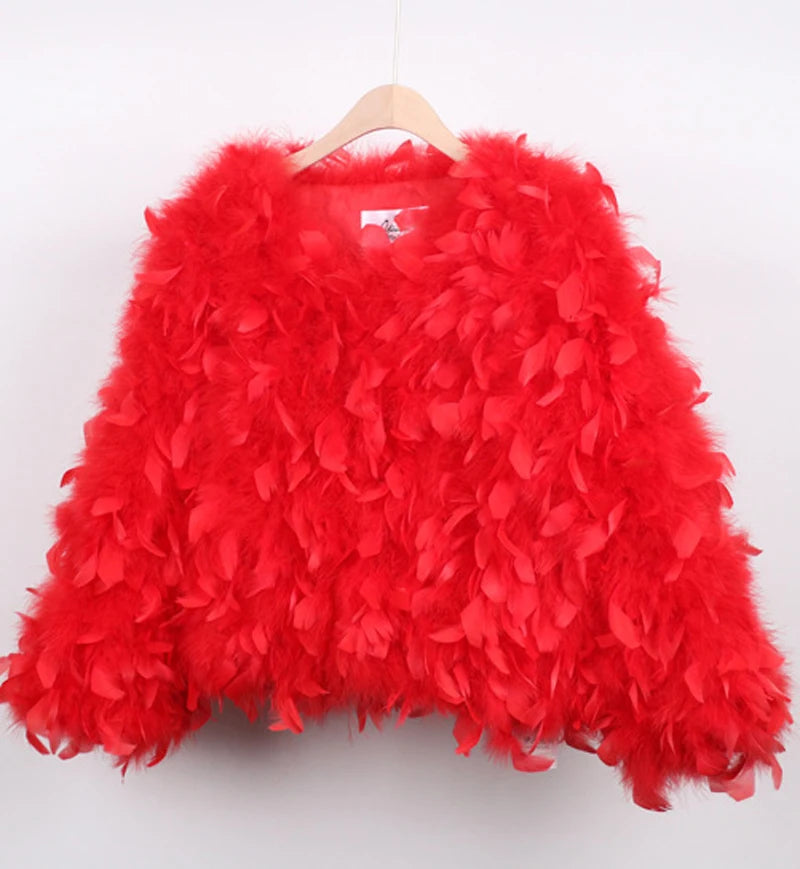 Lori Ostrich Feather Short Jacket