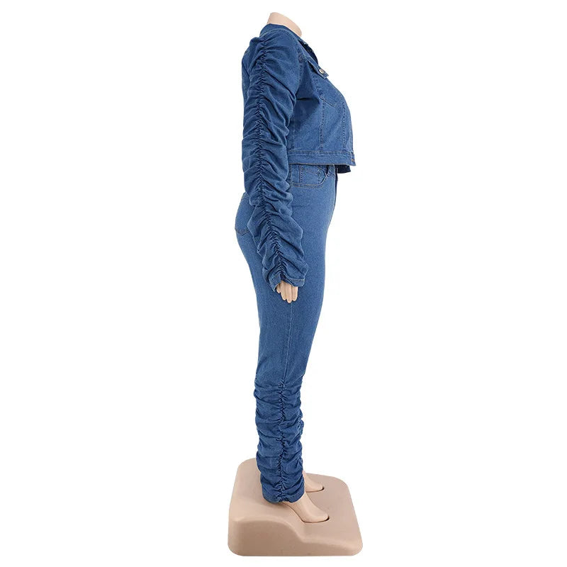 Debra Denim Plus Set