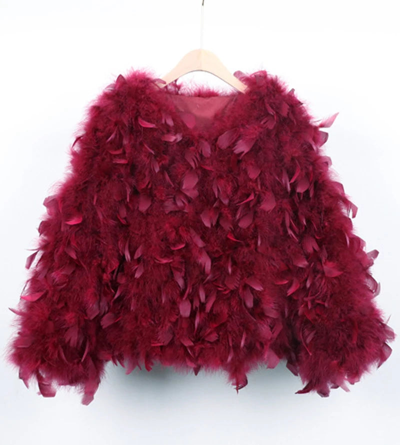 Lori Ostrich Feather Short Jacket