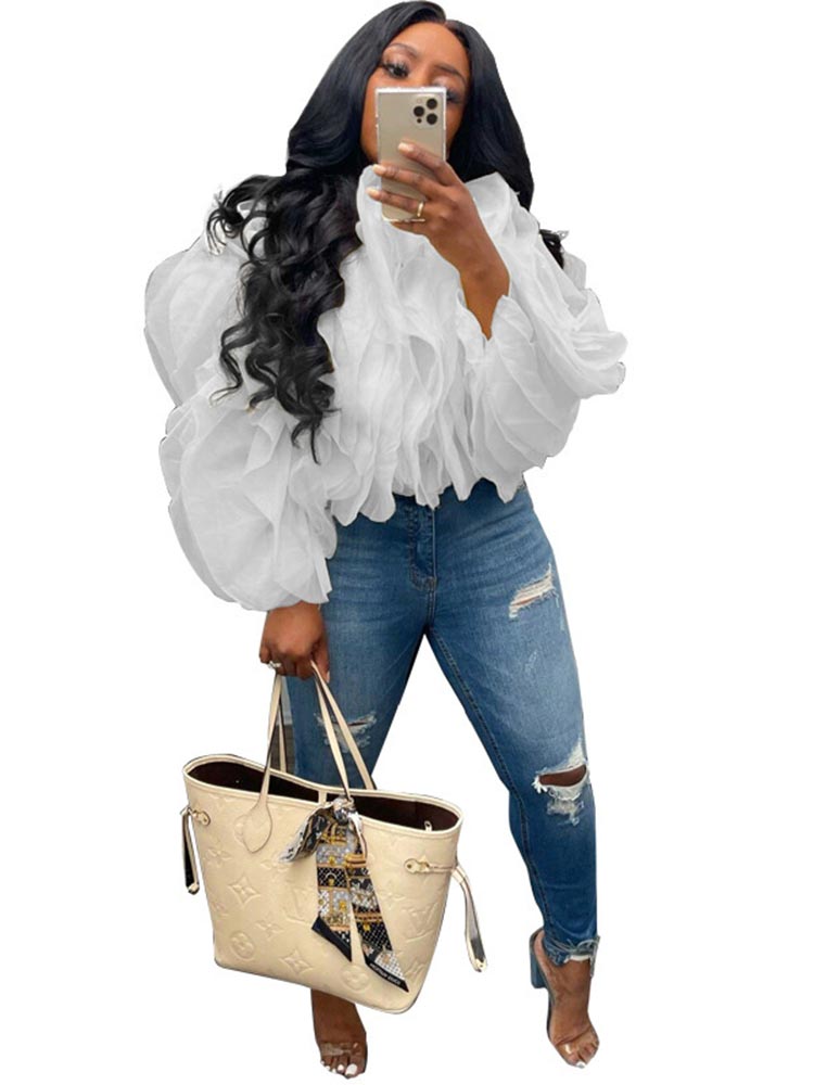 Ronnie We Outside Ruffled Blouse