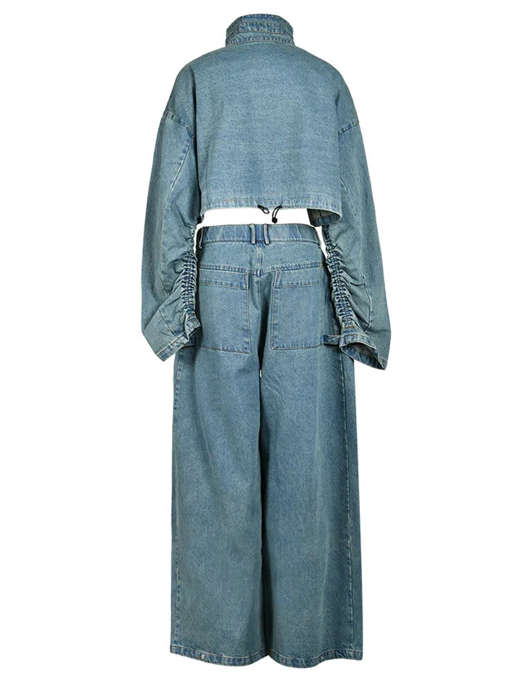 Unique Two Piece Denim Suit