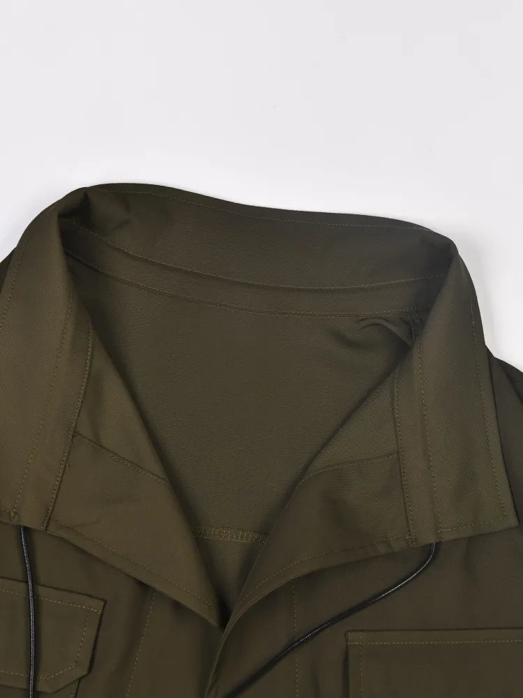 Kim Army Green Trench Windbreaker