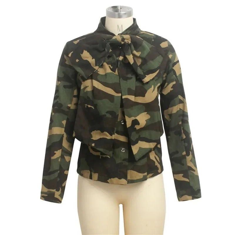 Versatile Denim Top Plus Size Women's Top Shirt Casual Slim Design Bowknot Shirt Denim Top Long Sleeve