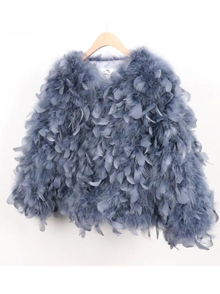 Lori Ostrich Feather Short Jacket