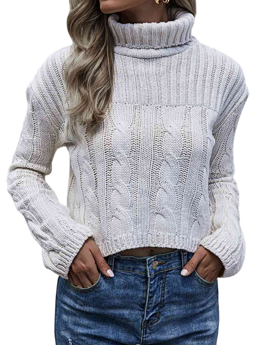 Hanna Cable-Knit Turtleneck Sweater