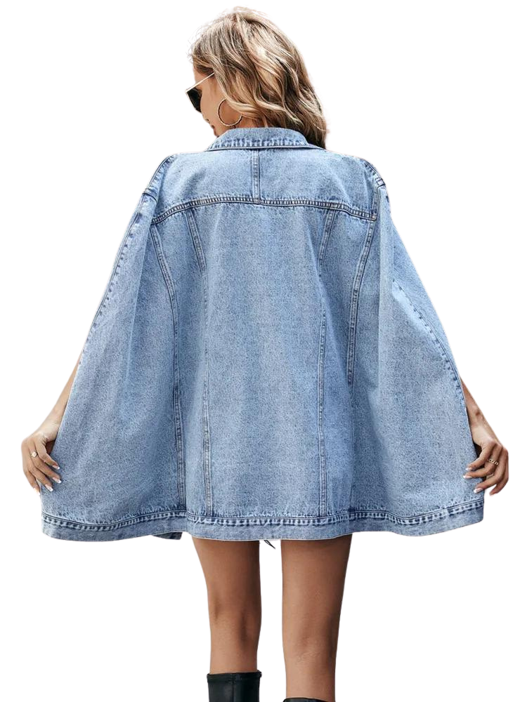 Desi Denim Hollow Out Sleeveless Jacket