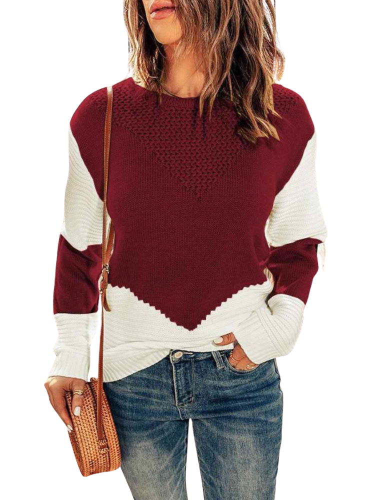 Nena Contrast Round Neck Sweater