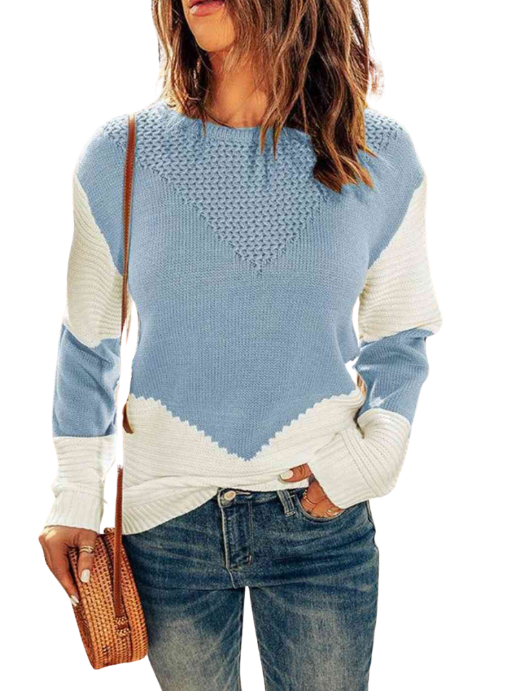 Nena Contrast Round Neck Sweater