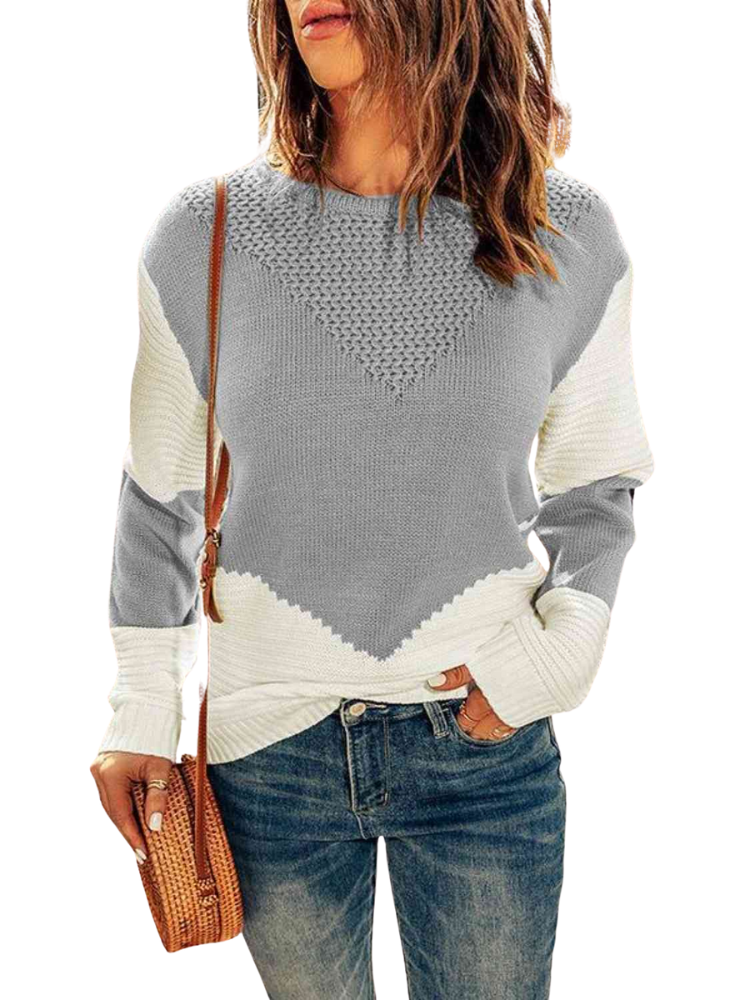 Nena Contrast Round Neck Sweater