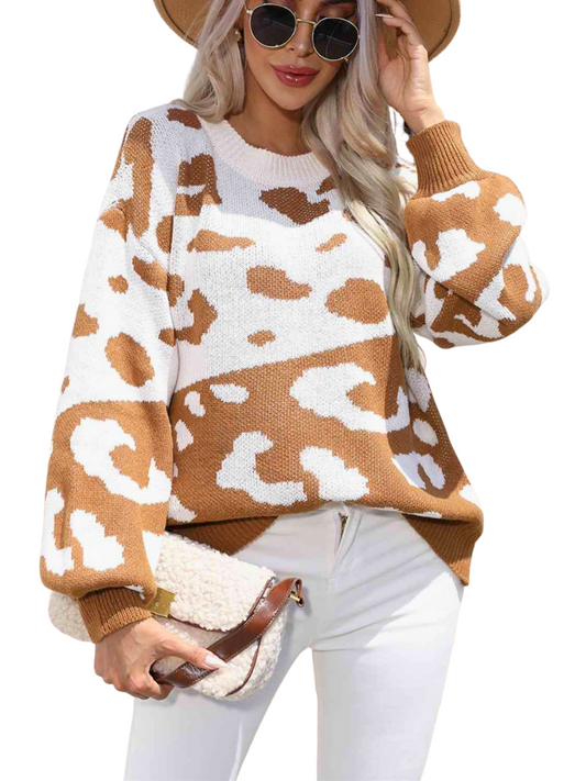 Leona Leopard Drop Shoulder Sweater