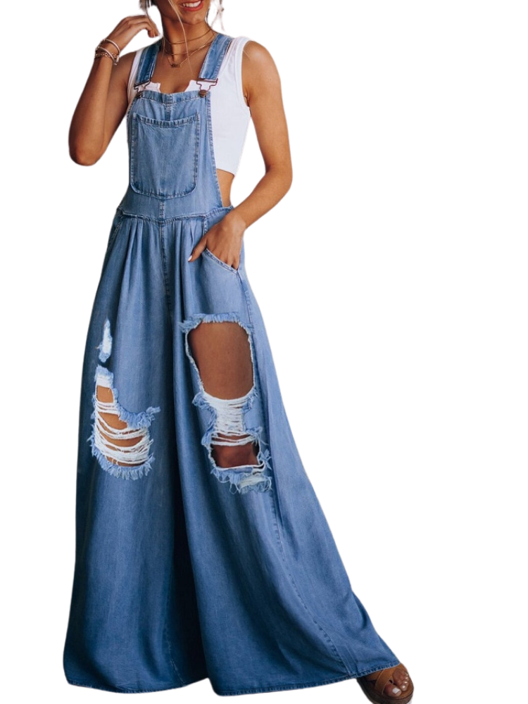 Sean Wide-Leg Denim Overalls