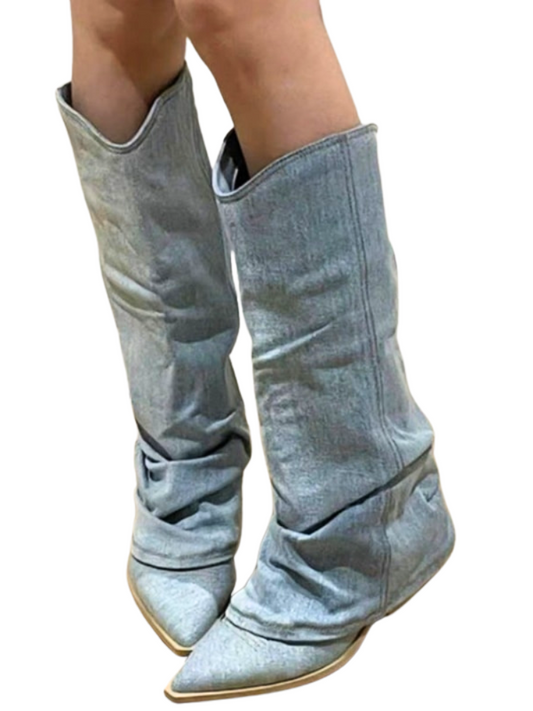 Jennifer Pointed Toe High Cowgirl Boots