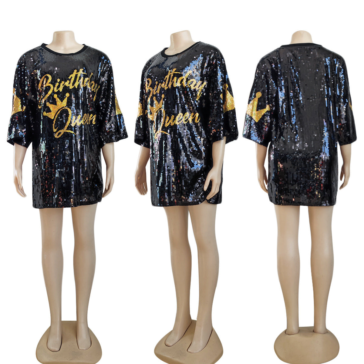 Casual Sequin Women's Half Dress Fashion Temperament